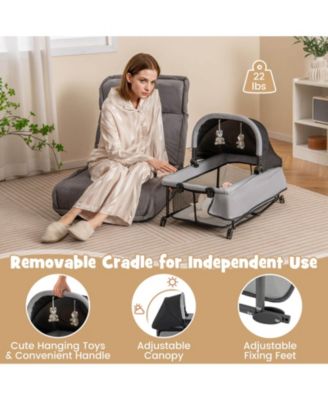 5 in 1 Portable Baby Playard Nursery Center w/ Cradle & Storage Basket