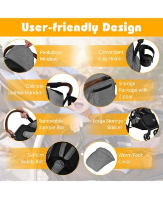 High Landscape Baby Stroller Pushchair with Expandable & Footmuff Canopy 20 lbs. 0-3 Years