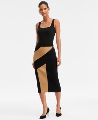 I.N.C. International Concepts - Women's Asymmetric-Patchwork Skirt