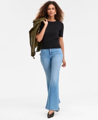 Women's Elbow-Sleeve Crewneck Sweater, Macy's Exclusive