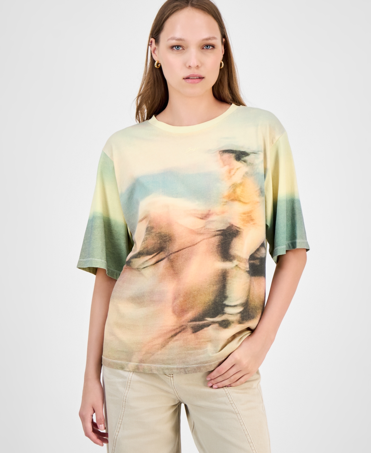 Hugo Boss Women's Cowboy Graphic T-shirt In Yellow