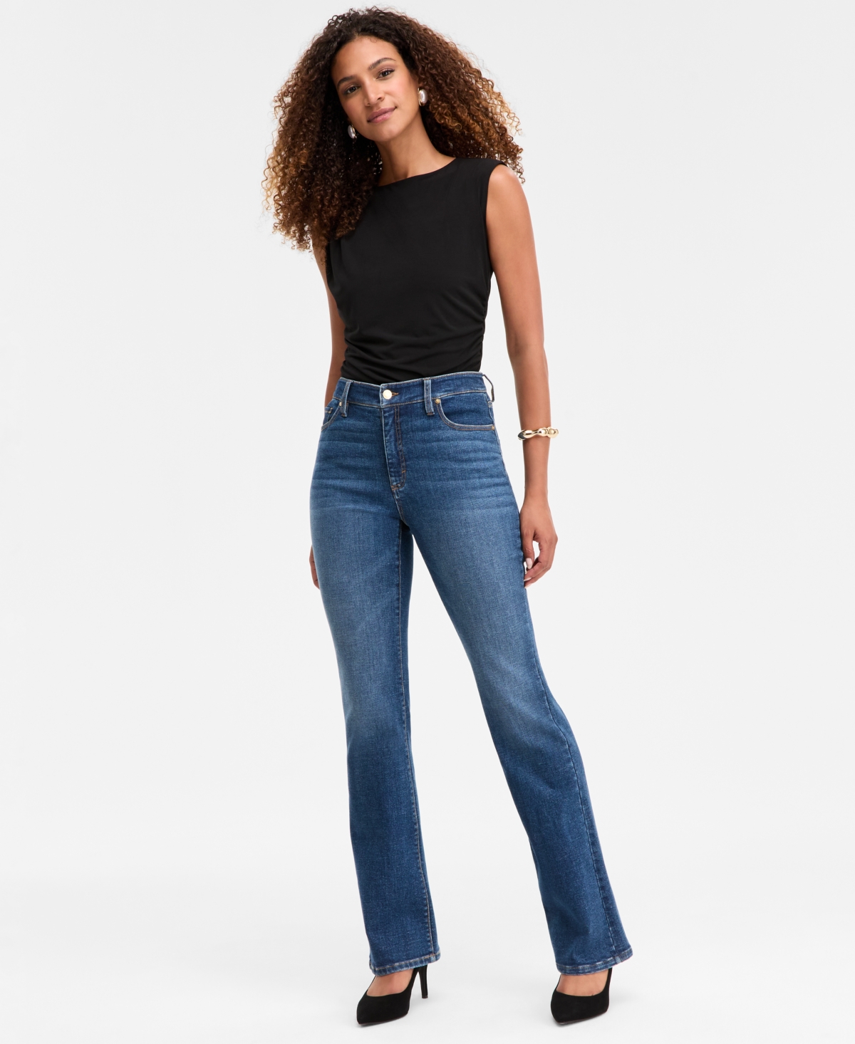 Inc International Concepts Women's High-rise Bootcut Jeans, Macy's Exclusive In Blue
