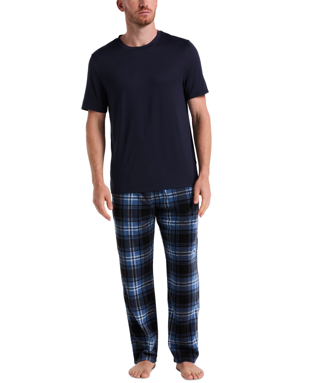 Perry Ellis Portfolio Men's Buffalo Plaid Fleece Pajama Pants In Multi