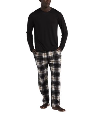 Perry Ellis Portfolio - Men's Solid Shirt & Buffalo Plaid Pajama Set