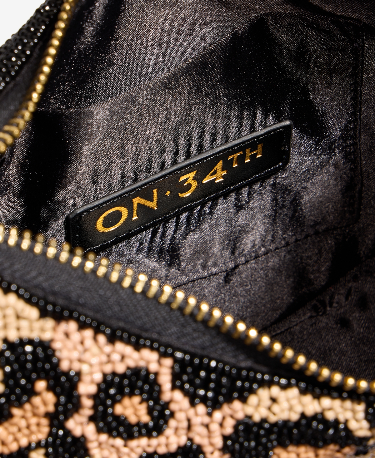 On 34th Beaded Half Moon Shoulder Bag, Macy's Exclusive In Brown