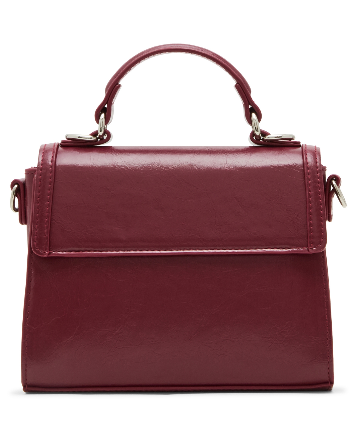 Madden Girl Lilithc Crinkle Top Handle Satchel Bag In Burgundy