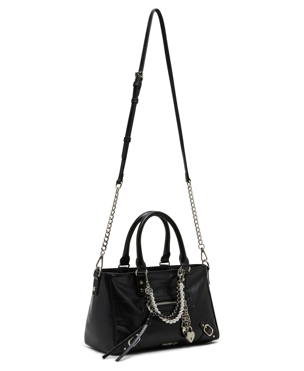 Madden Girl Violett Small Zipper Satchel Bag In Black