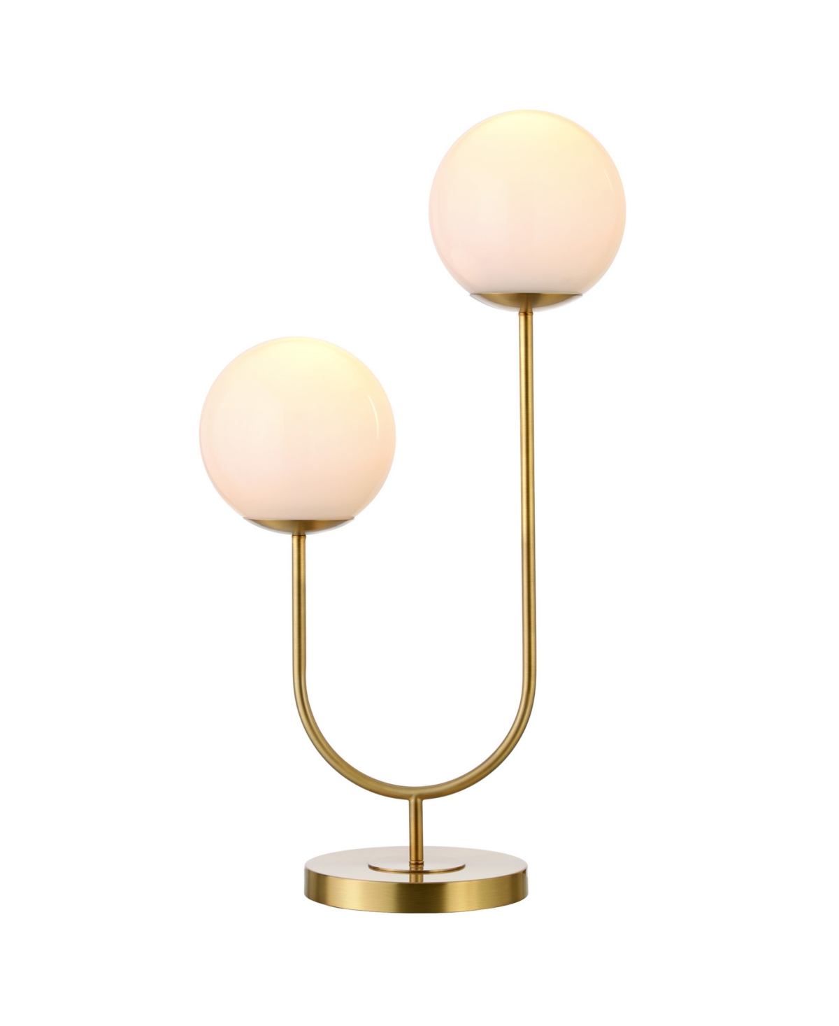Hudson & Canal Dufrene 28" Metal 2-light Table Lamp With Glass Shades In Gold