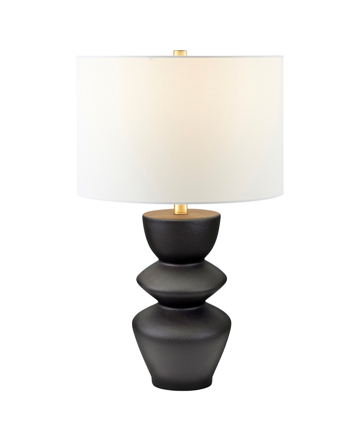 Hudson & Canal Cassian 25" Ceramic Table Lamp With Fabric Shade In Black