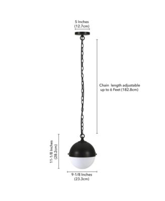 Aurora 11.13" Metal Pendant with Glass Shade