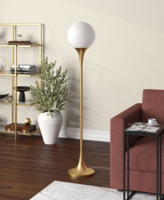 Mahdi 70" Metal Torchiere Floor Lamp with Glass Shade