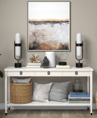 Blair 25" Metal Pill-Shaped Table Lamp with Milk Glass Shade