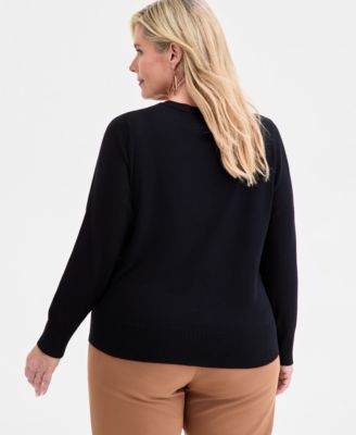 Plus Size V-Neck Button-Front Cardigan