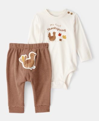 Carter's - Baby Cotton My First Thanksgiving Long-Sleeve Bodysuit & Pants, 2 Piece Set