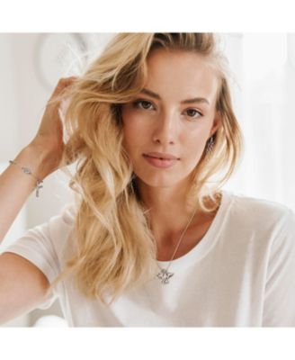 Religious Chain Link Bracelet Jesus Crucifix Virgin Mary Rosary Beads Silver