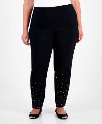 Rhinestone Pearl Embellished Pull-On Cambridge Pants, Macy's Exclusive