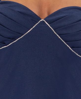 Juniors' Embellished Power Satin Sheath Dress