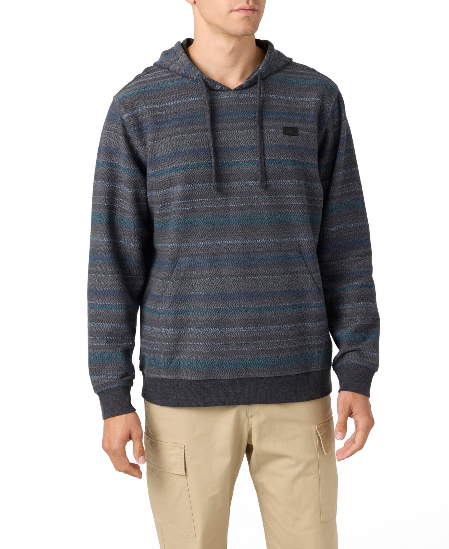 Мужской свитшот O'Neill Bavaro Stripe Pullover, цвет: Чёрный — фото 1