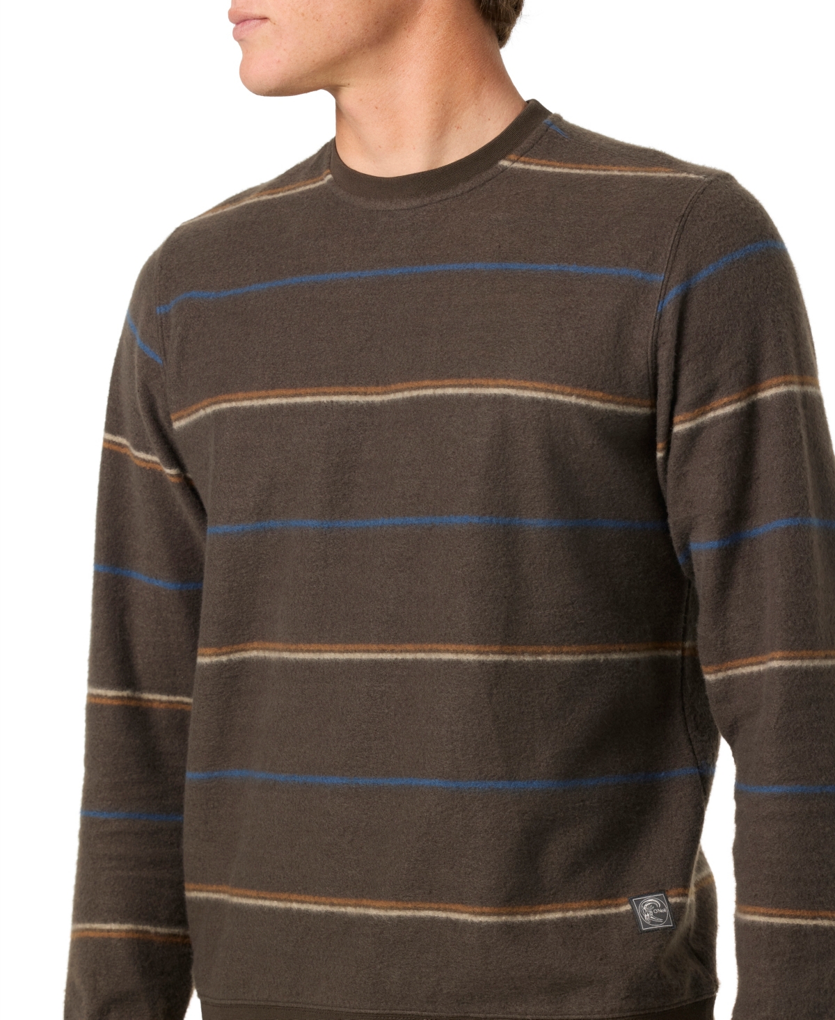 O'neill Nash Stripe Crewneck Sweatshirt In Brown