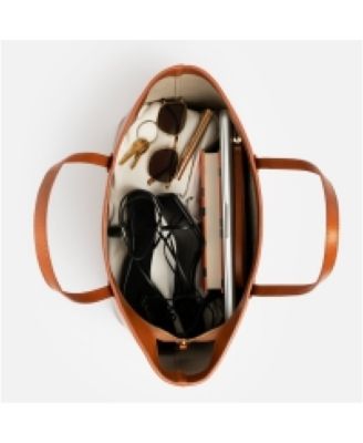 Manila All Purpose Large Carryall Leather Tote Bag in Red