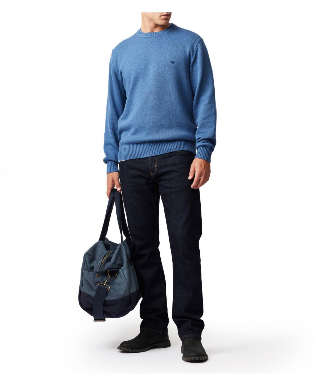 Rodd & Gunn Crewneck Cotton Sweater In Blue