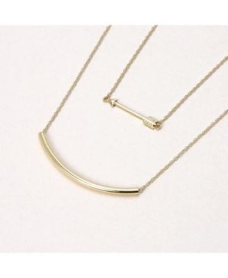 Dainty Cupid Arrow Pendant Necklace in 14K Gold Plated Sterling Silver