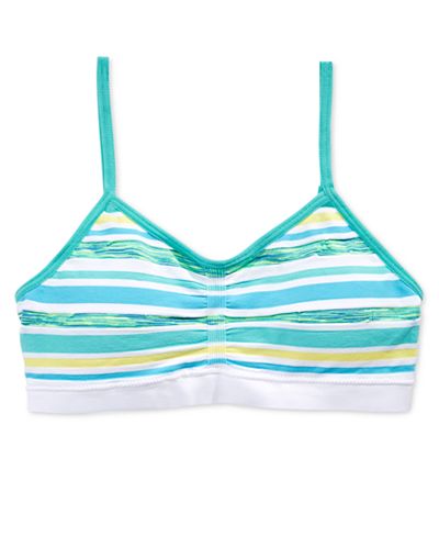 Maidenform Girls' Striped Seamless Ruched Crop Bra