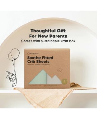 2pk Soothe Fitted Crib Sheets Neutral, Baby Crib Sheets, Fits Standard Nursery Baby Mattress