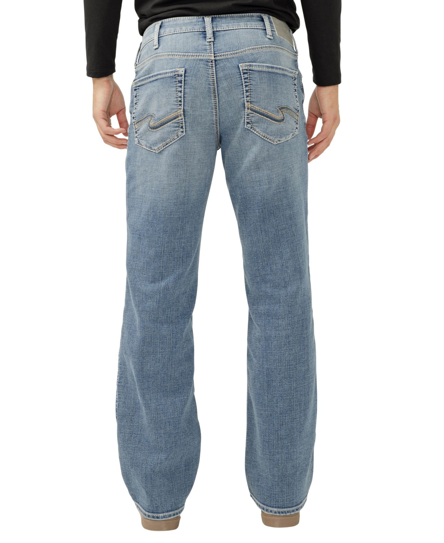 Мужские джинсы Silver Jeans Co. Zac Relaxed Fit Straight Leg Knit Flex, цвет: Bond — фото 3
