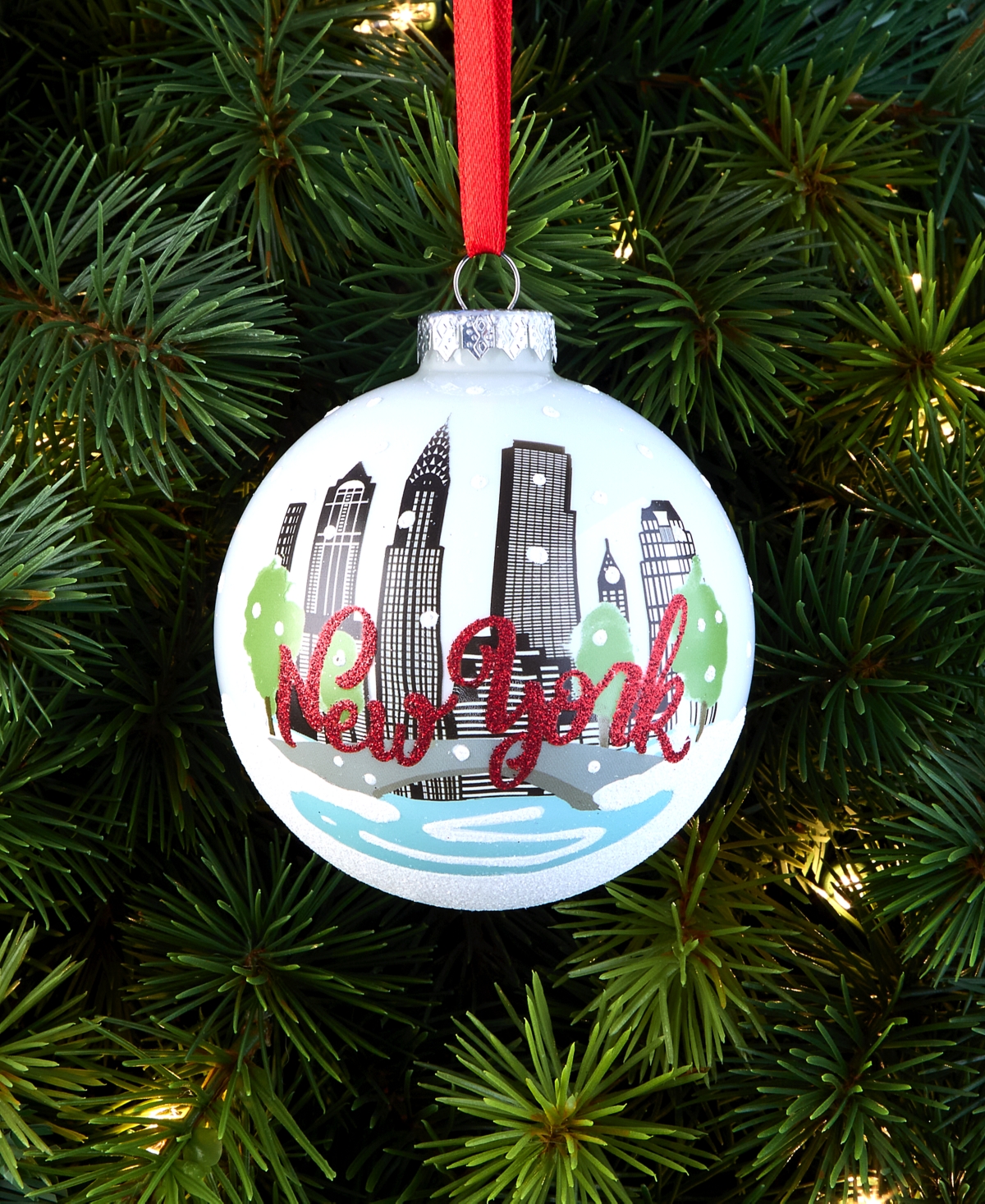 Holiday Lane New York City Glass Skyline Ball Ornament, Macy's Exclusive