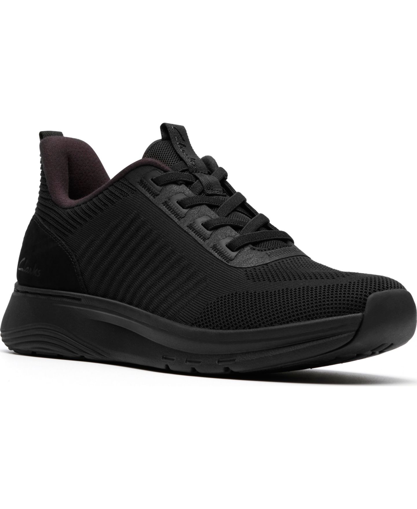 Мужские кроссовки Clarks Motion Trek LT Casual Lace Up, цвет: Чёрный вязаный — фото 1