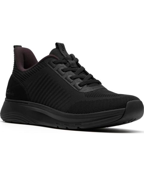 Мужские кроссовки Clarks Motion Trek LT Casual Lace Up, цвет: Чёрный вязаный
