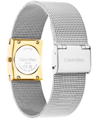 Women's CK Pulse Silver Tone Stainless Steel Mesh Bracelet Watch 21.5mm