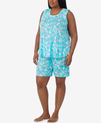 Plus Size Sleeveless Bermuda Pajama Set
