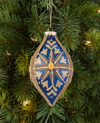 Blessed Glass Blue and Gold Drop Ornament, Macy's Exclusive