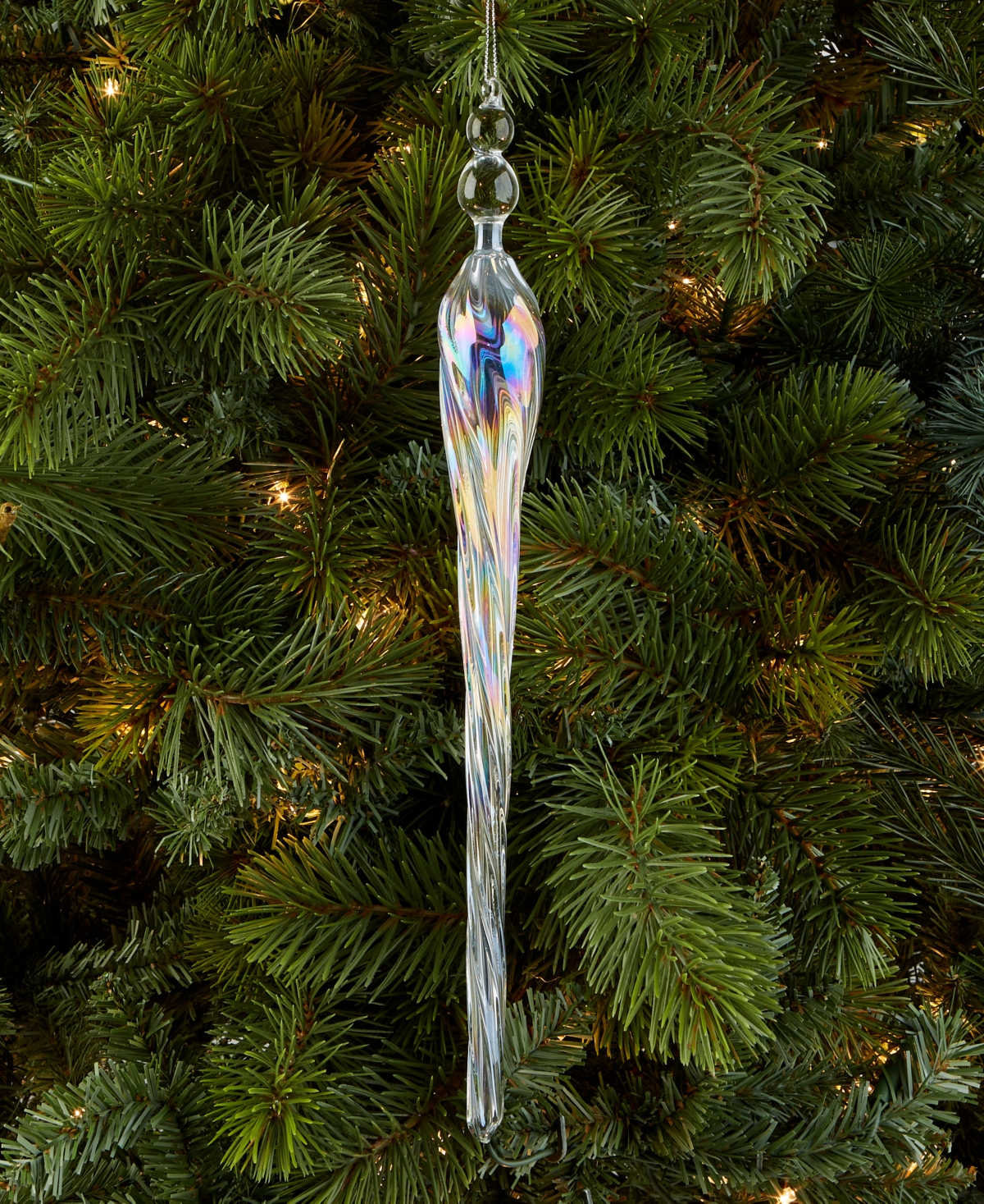 Holiday Lane Iced Delight Glass Finial Ornament, Macy's Exclusive In Transparent