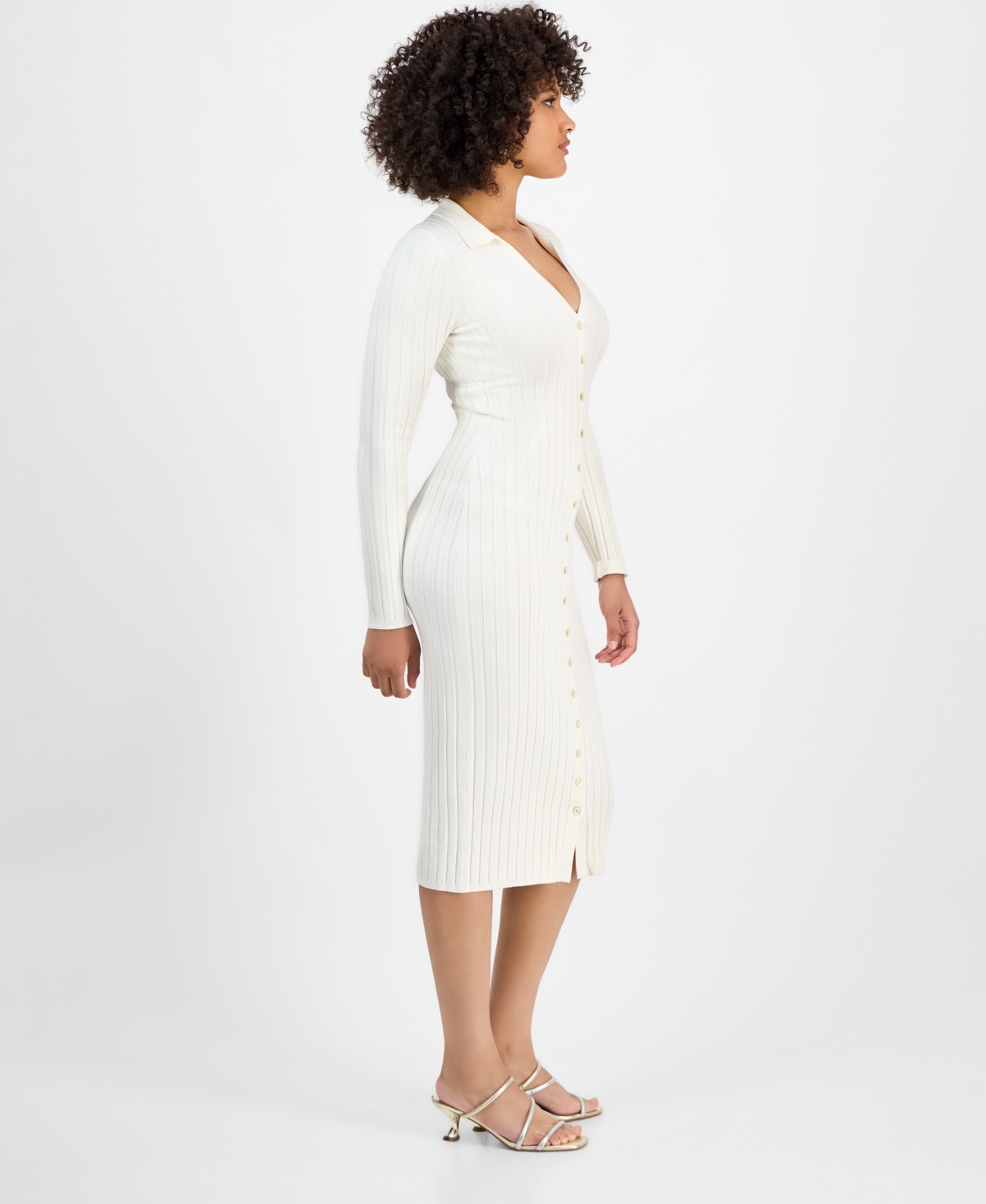 Guess Women's Miranda Long-sleeve Sweater Dress In White