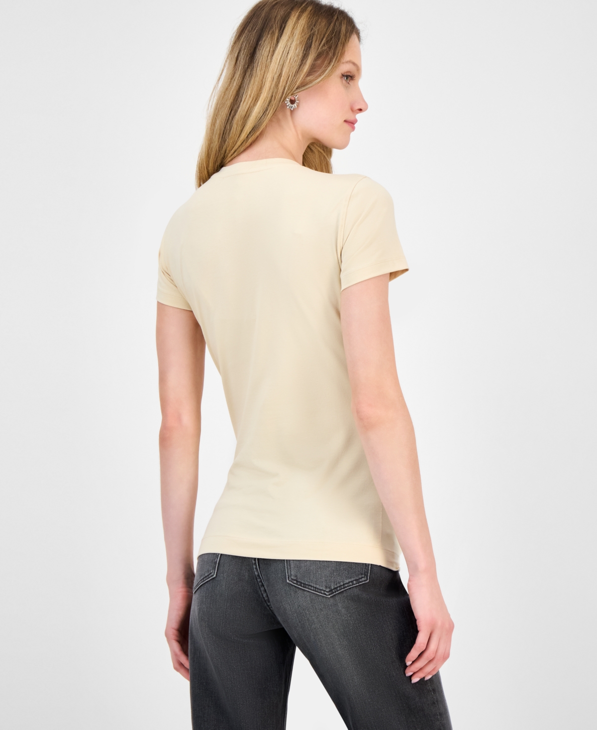 Guess Women's Python Triangle T-shirt In Yellow