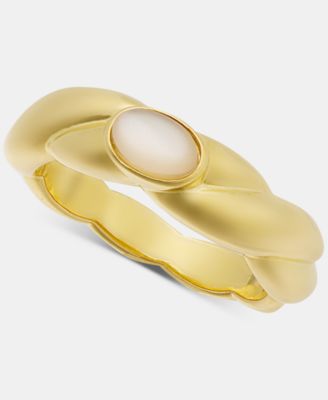 Gold-Plated Twist Mother of Pearl Ring, Macy's Exclusive