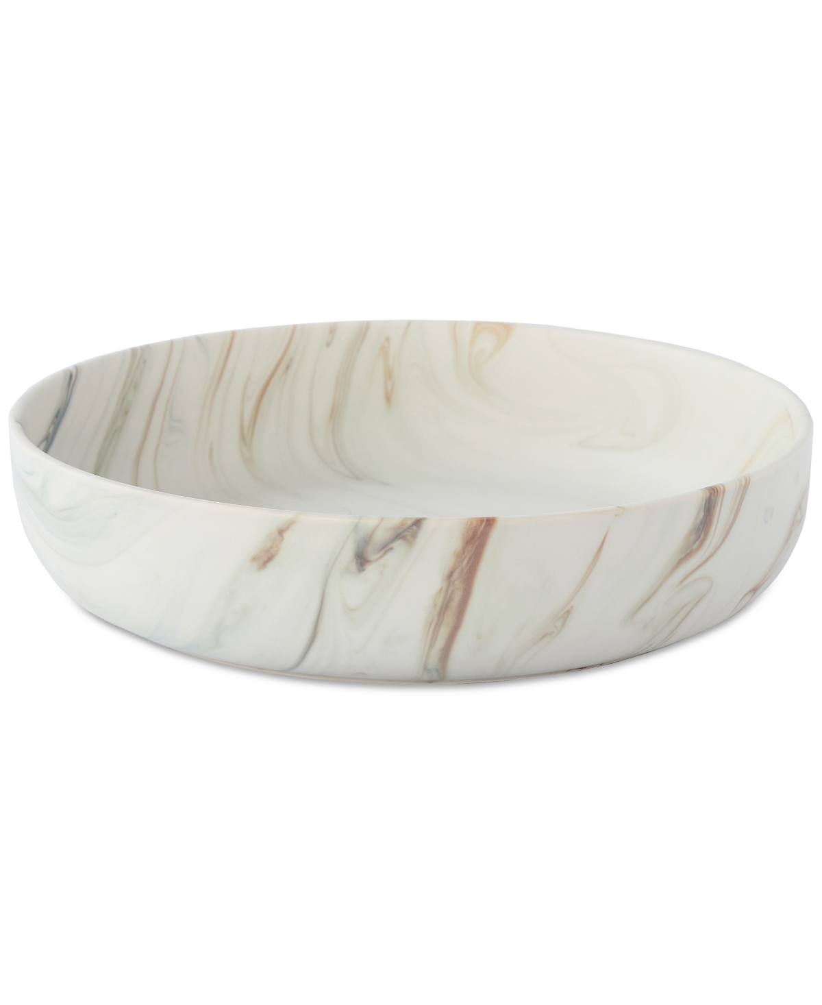 Lorren Home Trends Matte Marble Pattern Serving Bowl, 96-oz. In Sand