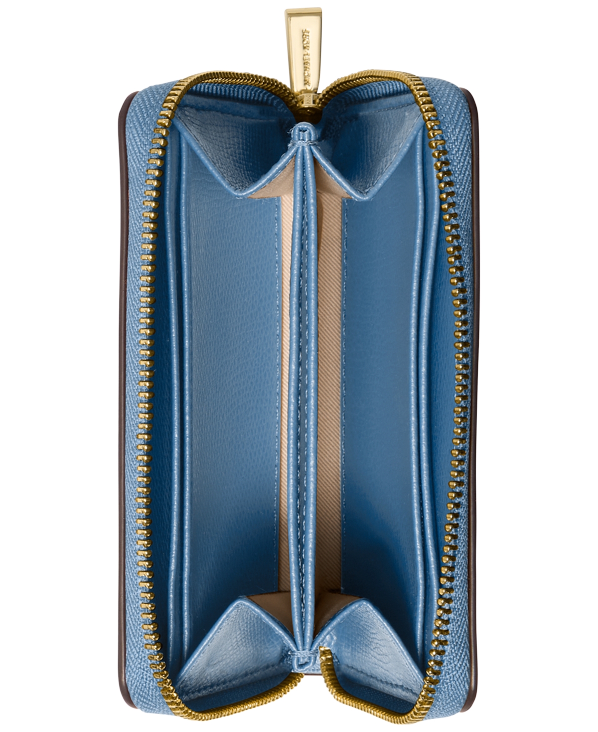 Michael Kors Jet Set Small Zip Around Card Case In Blue