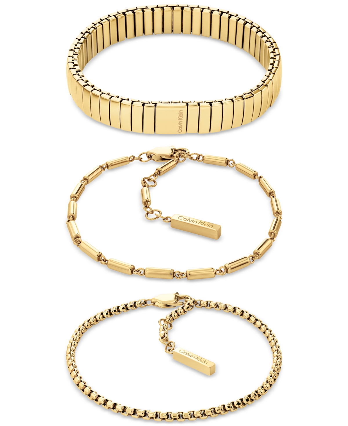 3-Pc. Set Stacked Bracelets - Gold