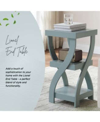 3 Tier End Table - Square End Table - Table for Bedroom - End Table with Shelves - Bedside Nightstand