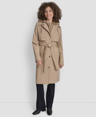 DKNY ベージュ ロングコート DKNY Jeans Women's Belted Snap-Front Trench Coat - Macy's