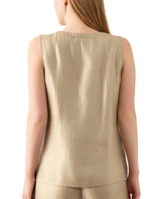 売れ筋商品|||カスパー カットソー トップス レディース Women's Shimmer Twill Scoop-Neck Sleeveless Top, Regular & Petite Sizes Hazelwood Multi Kasper Plus Size Shimmer Twill Scoop Neck Sleeveless