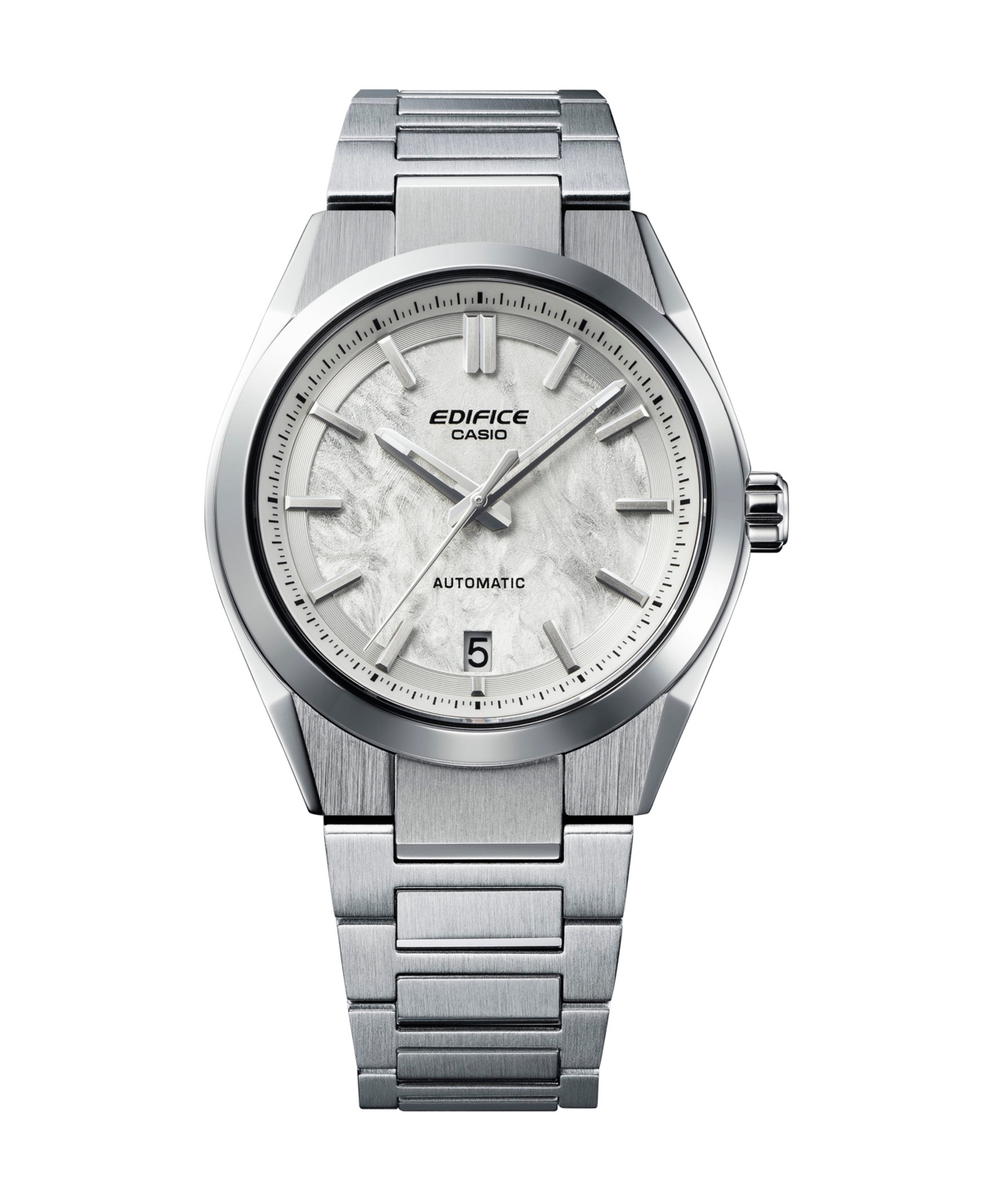 G-shock Men's Edifice Silver-tone Stainless Steel Watch, 43.5mm In Silver