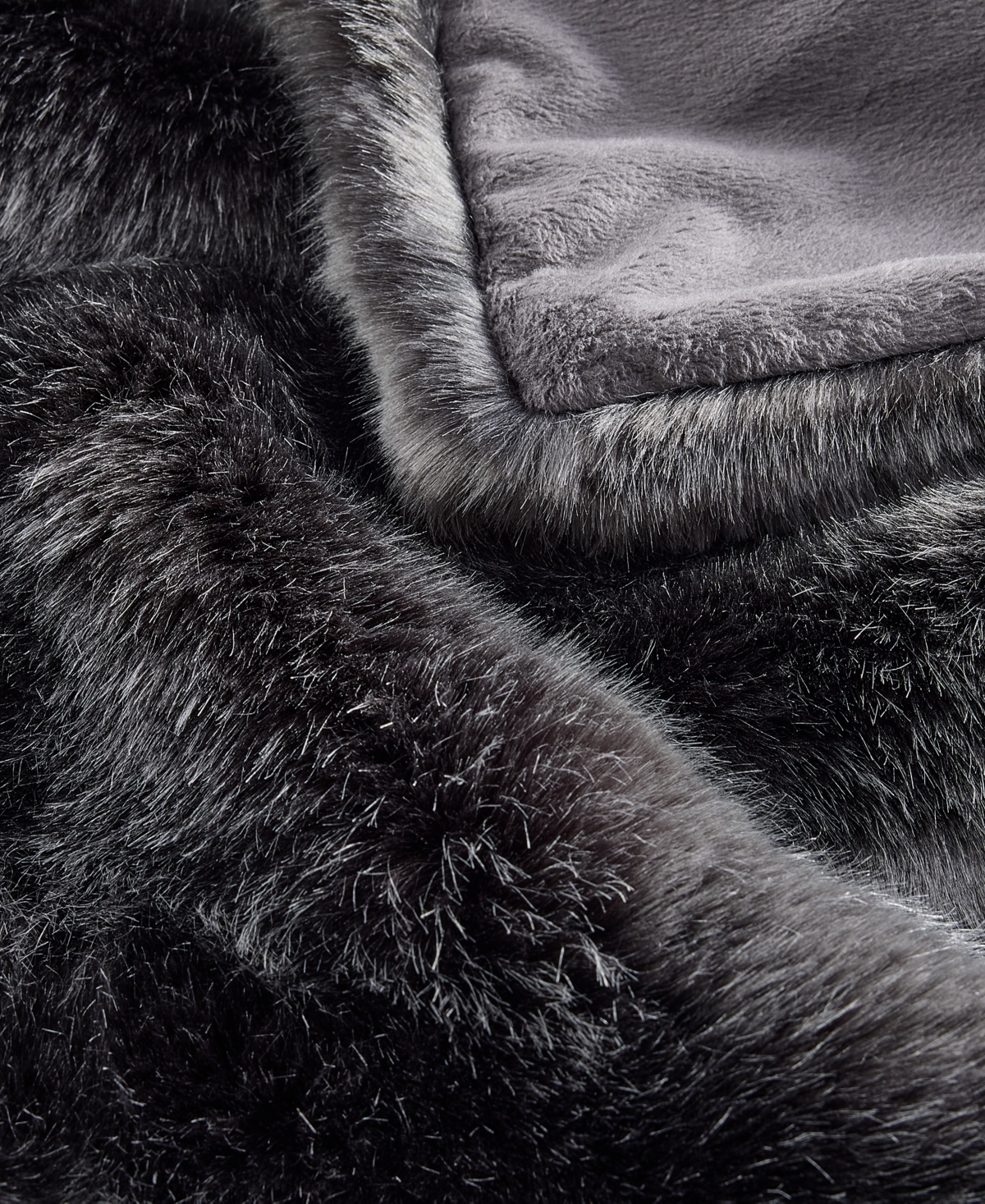 Hotel Collection Lynx Faux Fur Throw, 50" X 60", Exclusively At Macy's In Gray