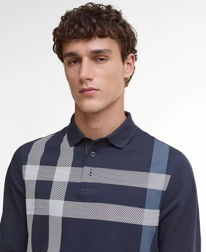 Men's Blaine Tailored-Fit Tartan Long-Sleeve Polo Shirt - thumbnail 3