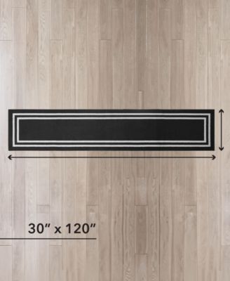 Double Line Border Tufted Runner Rug, 30" x 120"