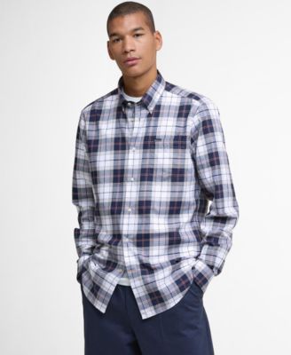Barbour - Men's Wetheram Tailored-Fit Tartan Button-Down Twill Shirt